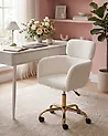 Desk Chair ALENA Boucle White