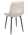 Lot de 4 chaises de salle à manger en velours taupe POWELL_929249