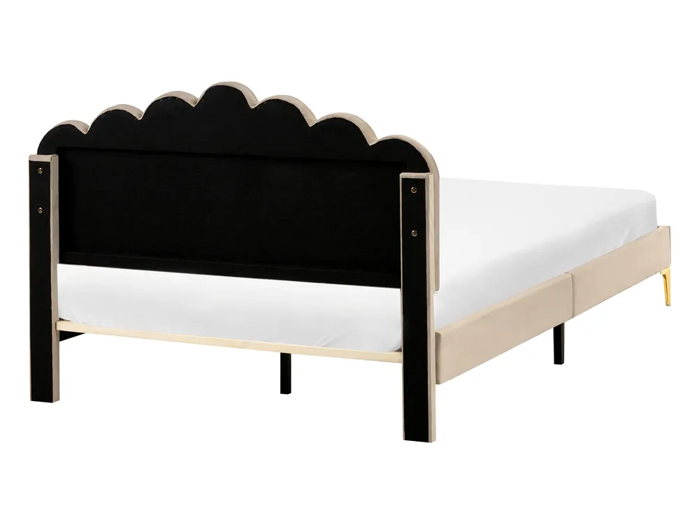 Letto Velluto SAUVIAN 140 x 200 cm Tortora_1014542