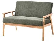 Divano 2 posti ESRUM Tessuto Marrone chiaro/Verde_1015803