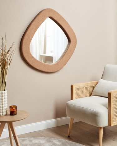 Boucle Wall Mirror 79 x 80 cm Light Brown EPIRY