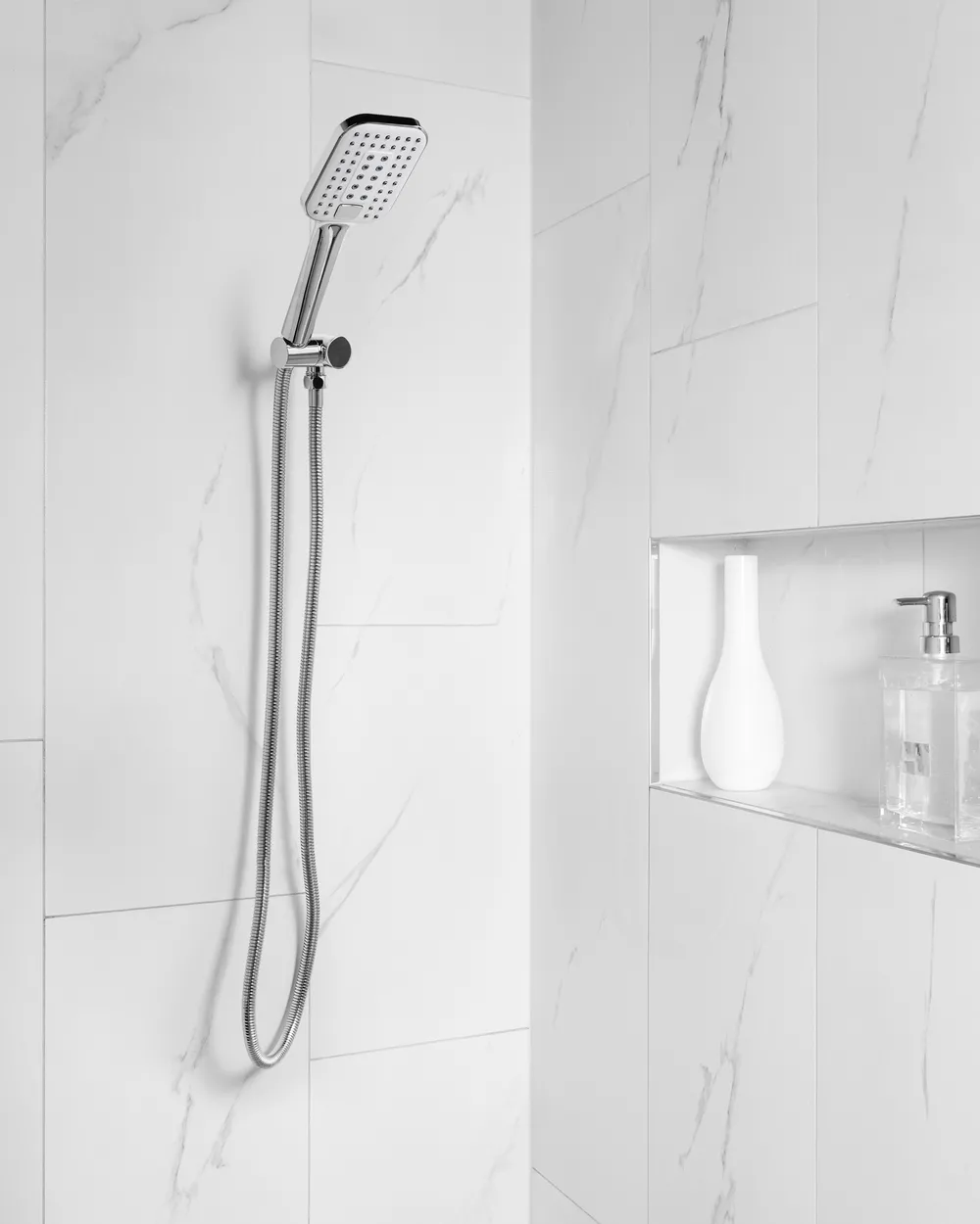Shower Head and Hose Kit TINGO 4-function Silver