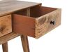 Konzolový stolík z mangového dreva s 3 zásuvkami svetlé drevo KINSELLA_892052