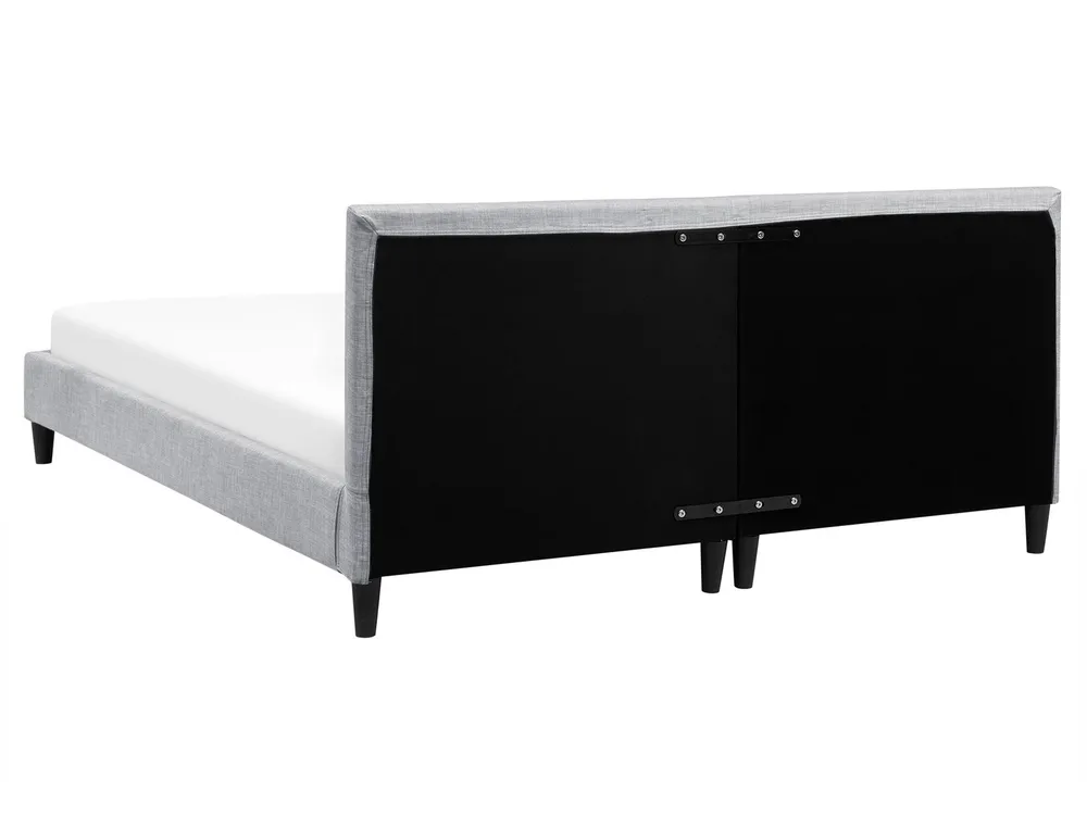 Lit avec sommier Tissu FITOU 160 x 200 cm Gris clair_709621