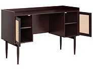 Home Office Desk RATANA 130 cm x 50 cm Dark Brown_1191710