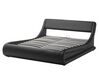 Černá kožená postel s úložištěm 160x200 cm AVIGNON_689701