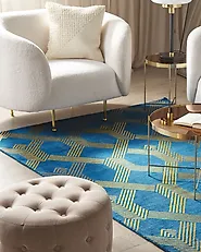 Rug VEKSE Blue 140 x 200 cm Viscose_1177687