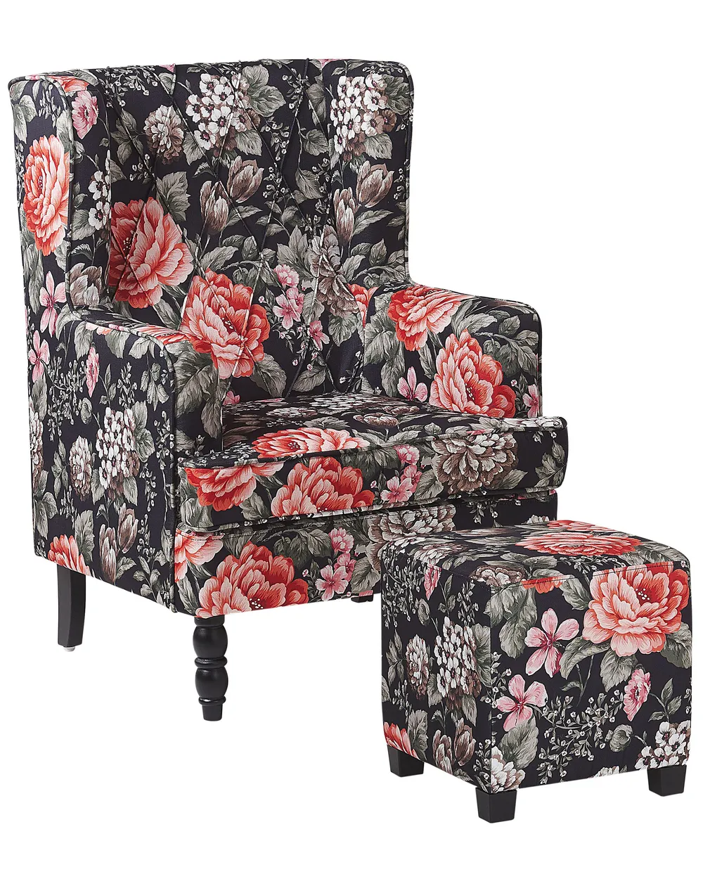 Fauteuil SANDSET met voetenbank Stof Multicolor