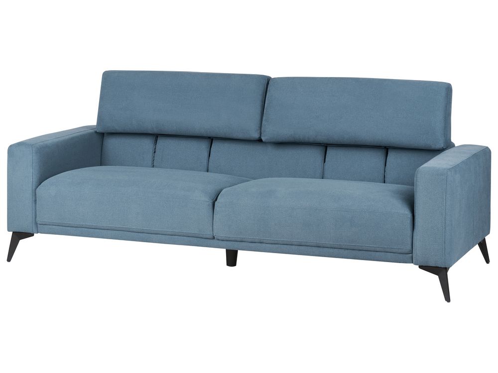 3 Seater Fabric Sofa Blue ANGE Beliani