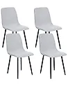 Set of 4 Dining Chairs TUSCOLA Fabric Light Grey
