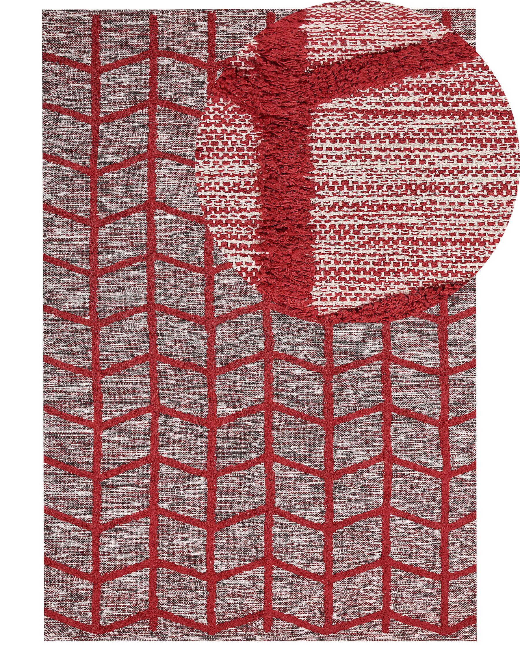 Tapete de algodão vermelho 140 x 200 cm SIVAS_839703
