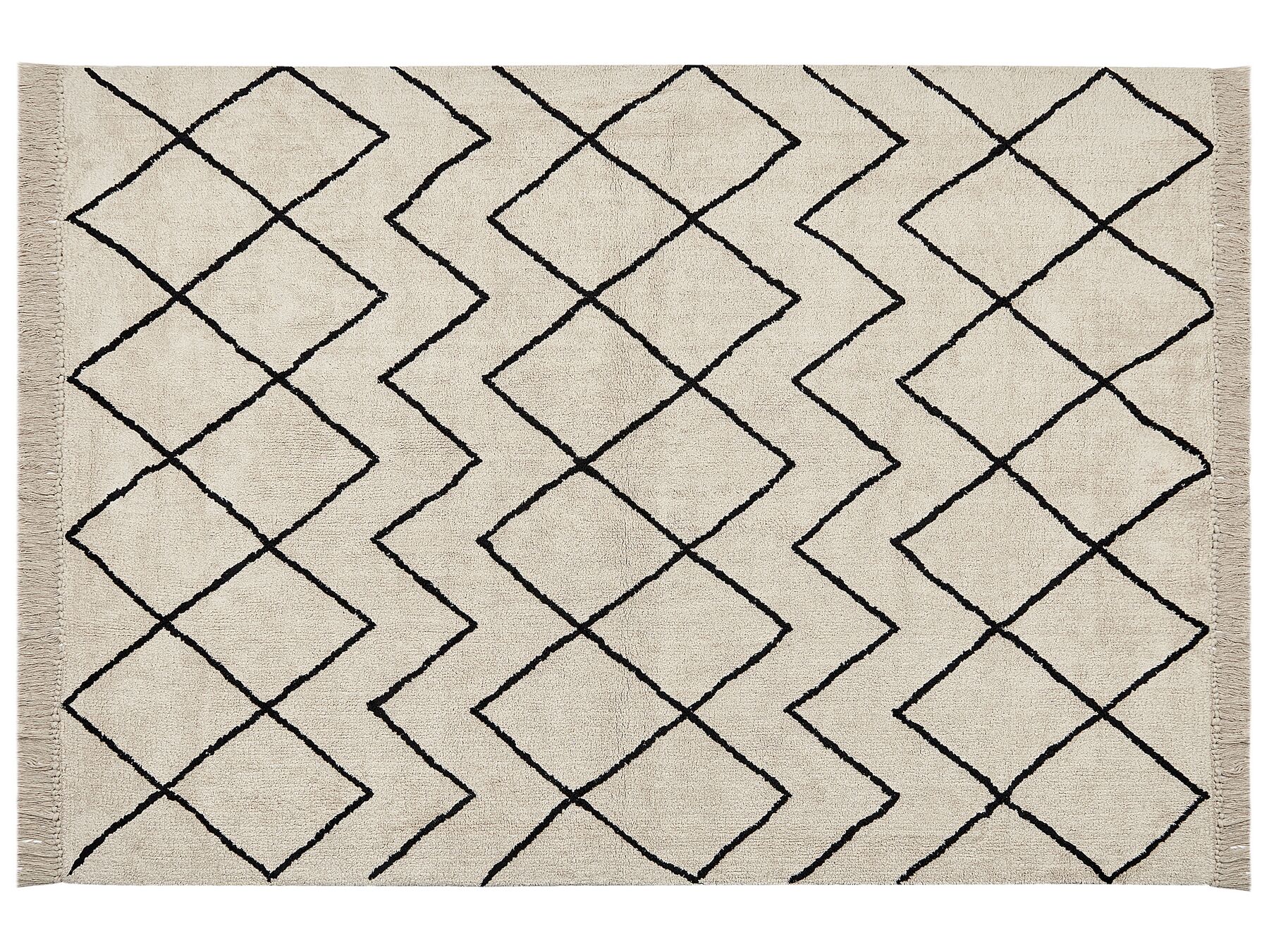 Bavlnený koberec 160 x 230 cm béžová/čierna ELDES_839768
