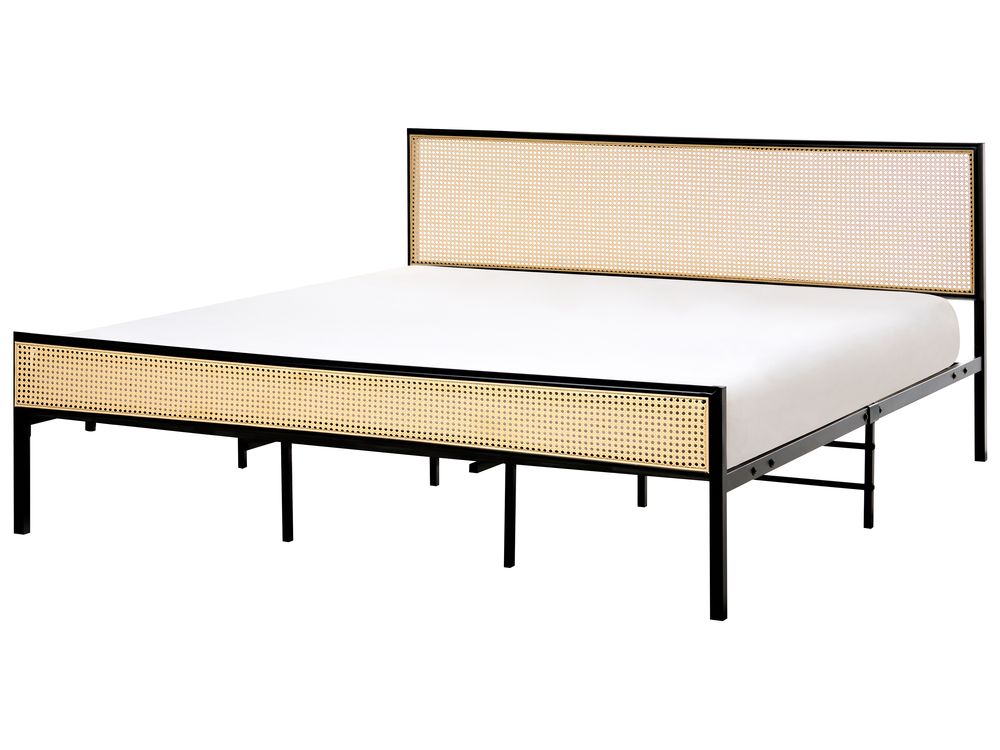 Letto Rattan sintetico (PE) AVANTON 180 x 200 cm Nero