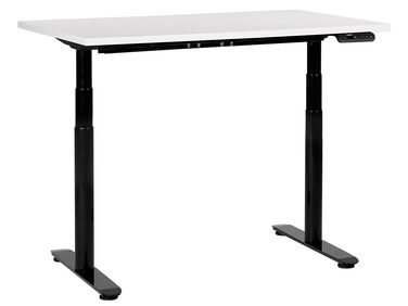 Fehér és fekete elektromosan állítható íróasztal 120 x 72 cm DESTINAS