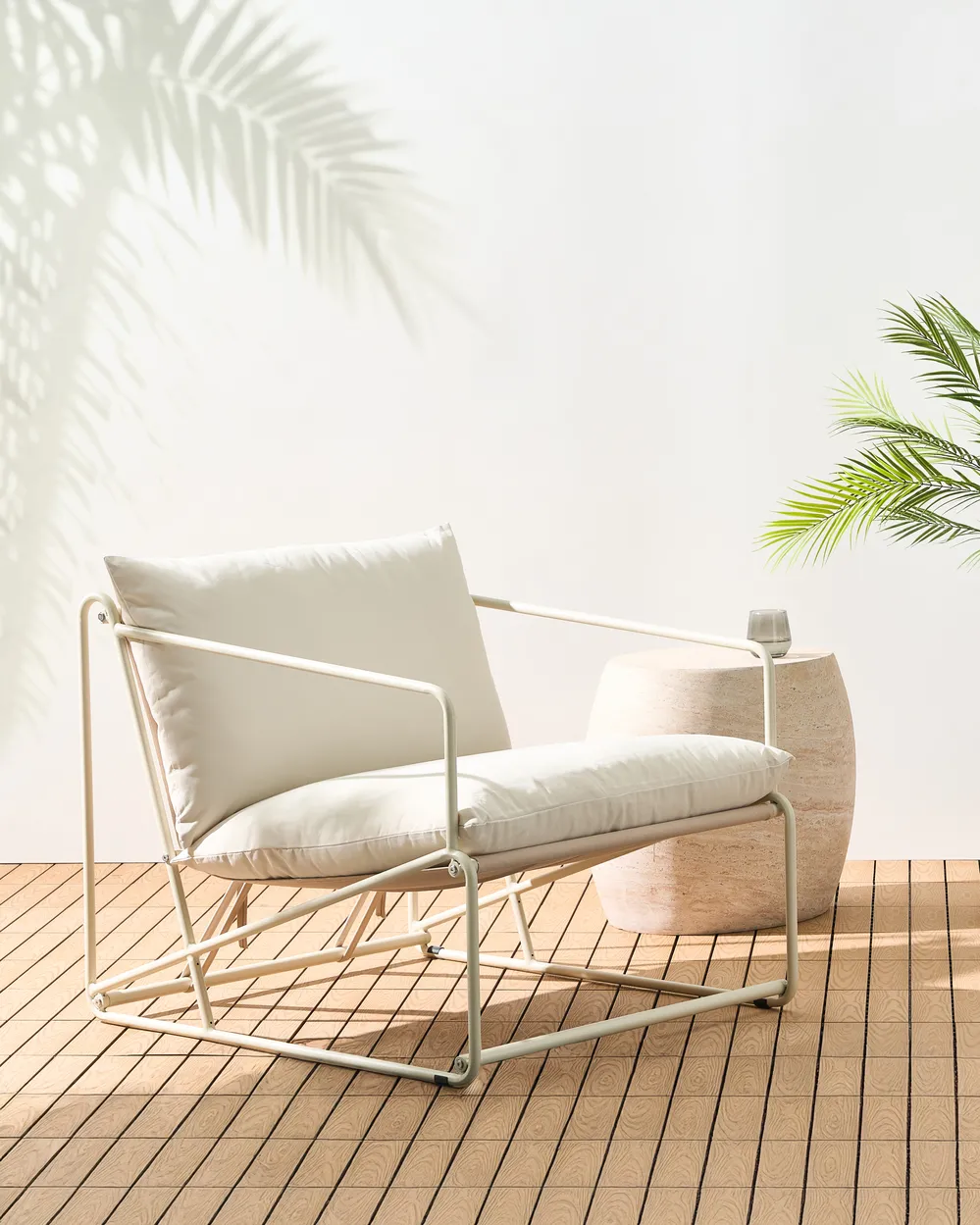 Sedia con cuscino PONTE Metallo Beige chiaro_1013282
