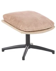 Swivel Armchair EIDE with Footstool Velvet Sand Beige_923452