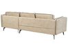 3-Sitzer Ecksofa Samtstoff beige linksseitig ALTAN_878490