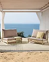 Set of 2 Garden Chairs with Cushions TODI Bamboo Taupe