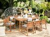 Trädgårdsmöbelset av bord och 8 stolar med dyna i grå SASSARI_746056