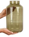 Glass Decorative Vase 30 cm Olive Green DHOKLA_867373