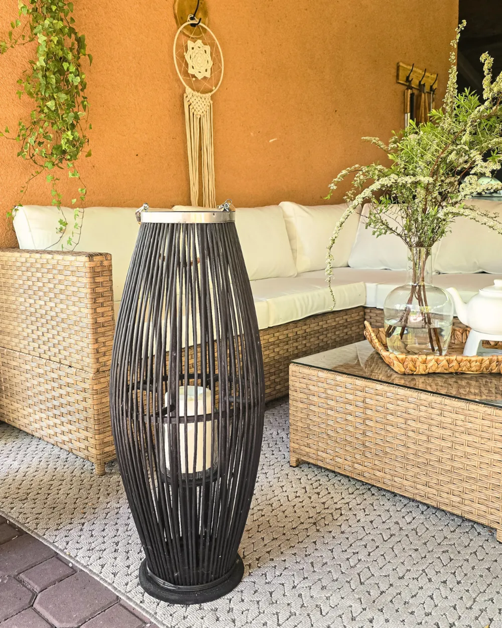 Lampion TAHITI 72 cm Bambus Czarny_983655