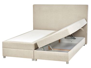 Kontinentálna posteľ s úložným priestorom 160 x 200 cm béžová MINISTER