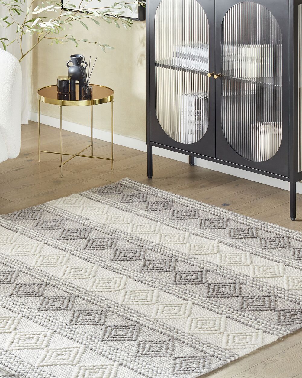Rug BOZOVA Light Beige 200 x 200 cm Wool