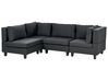 4 Seater Right Hand Modular Fabric Corner Sofa Black UNSTAD_924720