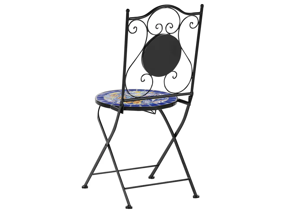 Bistro Set Folding CORIANO Metal Black_986252
