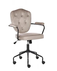 Chaise de bureau VELISSE Velours Taupe_1151225