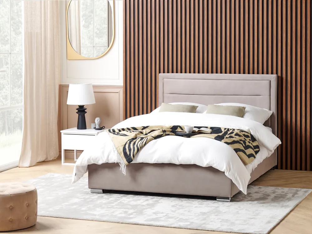 Letto contenitore Velluto ROUEN 140 x 200 cm Tortora