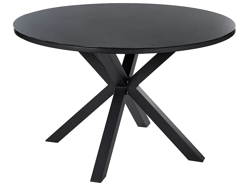 Gartentisch MALETTO 120 cm 120 cm Glas Schwarz