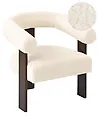 Armchair ILBRO Boucle Off-White/ Dark Brown