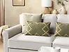 Set of 2 Decorative Cushions GOPI 30 x 50 cm Jute Green Geometric Pattern