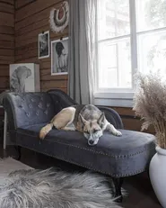 Left-Hand Chaise Longue NIMES Velvet Grey_800292
