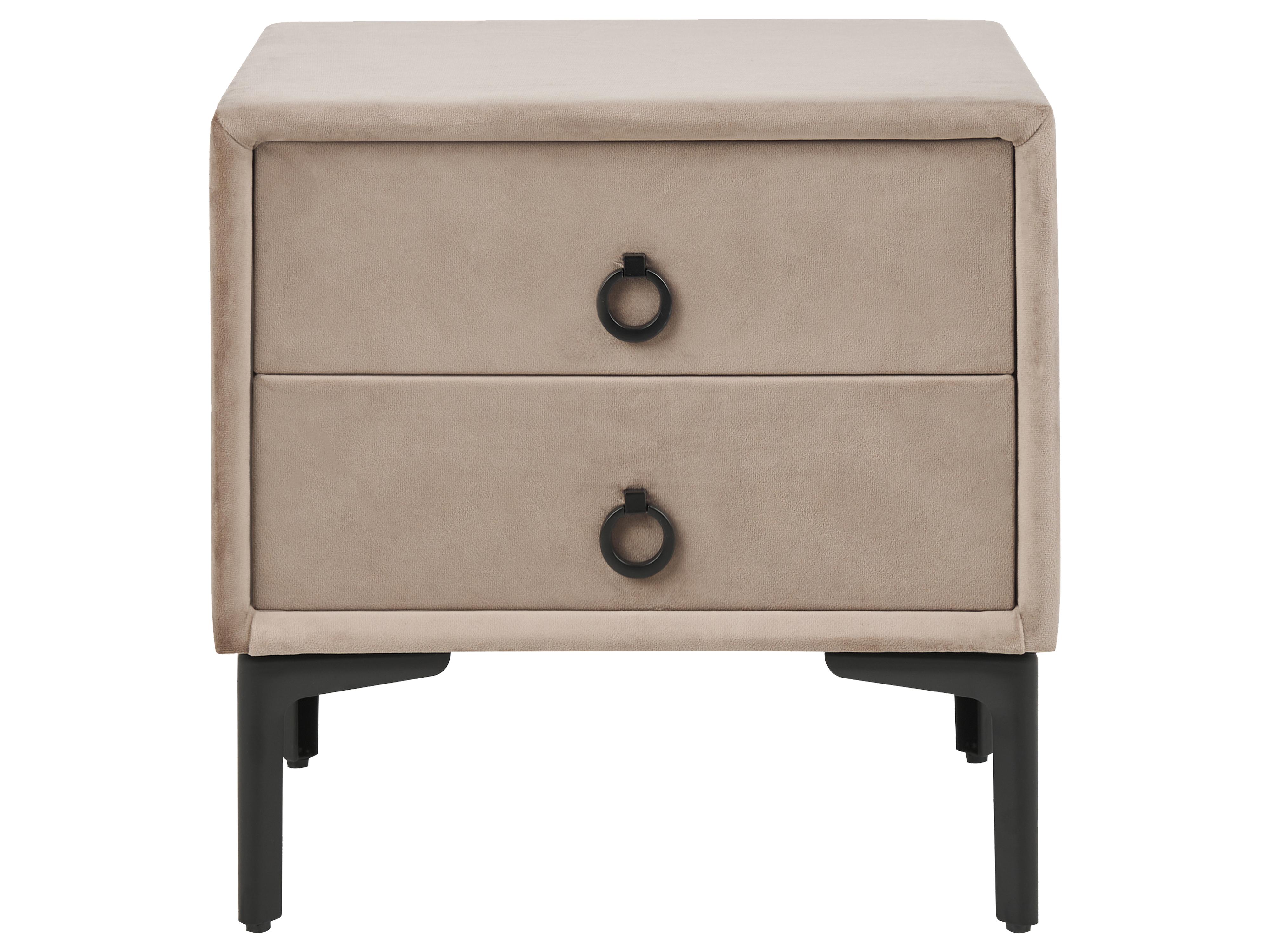 Schlafzimmer Set SEZANNE Samtstoff Taupe 140 x 200 cm_892611