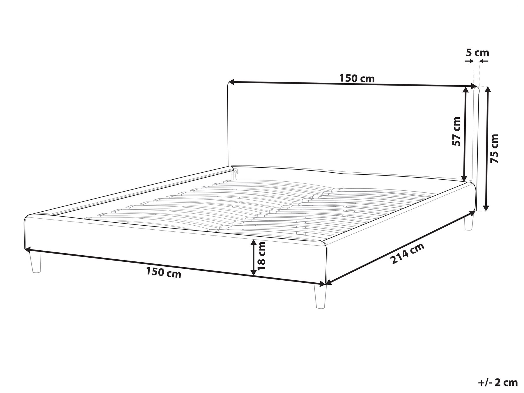 EU Double Size Bed Frame Cover Brown for Bed FITOU _876093 EU Double Size Bed Frame Cover Brown for Bed FITOU _876093