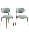 Set of 2 Dining Chairs CASEY Fabric Mint Green