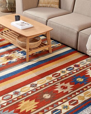 Wool Kilim Area Rug 200 x 300 cm Multicolour JRARAT