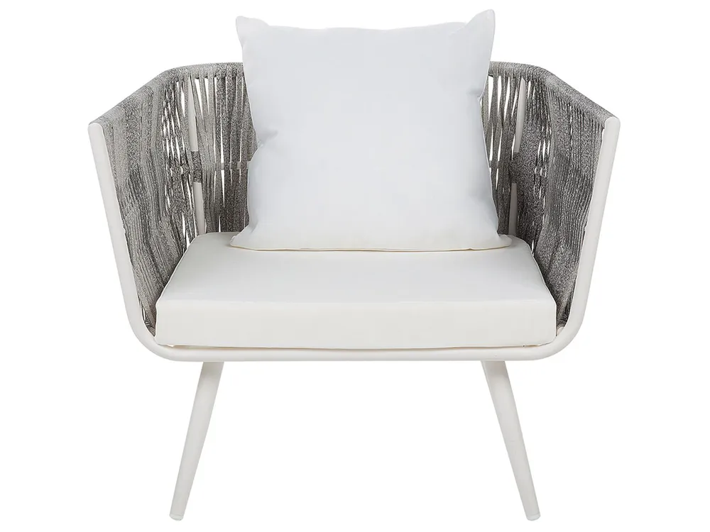 Garden Lounge Set with Table 4 Seater RAGUSA PE Rattan Off-White_718454