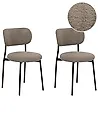 Set of 2 Dining Chairs CASEY Boucle Taupe