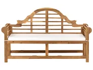 Garden Bench with Cushion MARLBORO 180 cm Acacia Wood Off-White_1153618