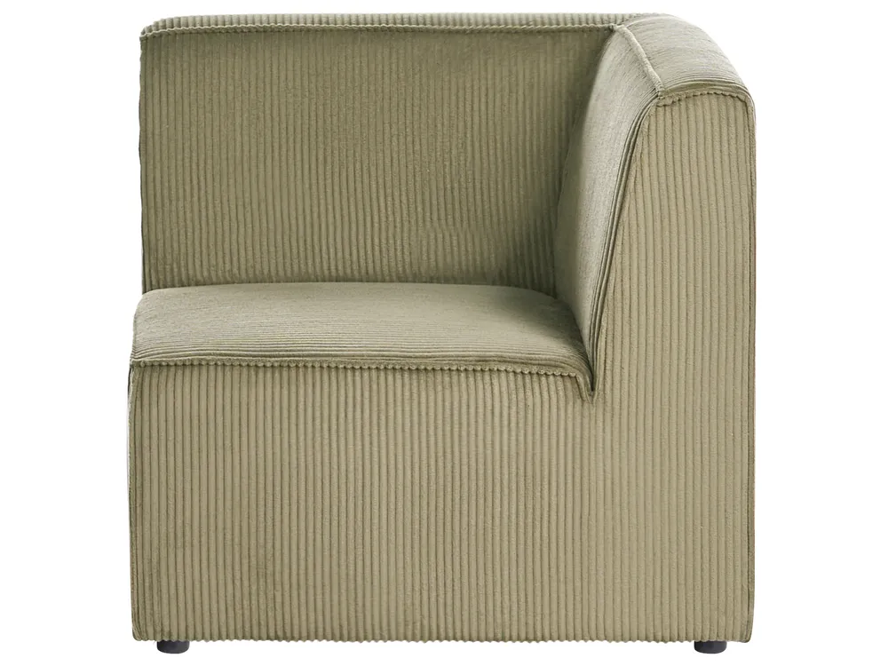 Modular Corner Sofa 4 Seater LEMVIG with Ottoman Corduroy Green Right Hand_875809