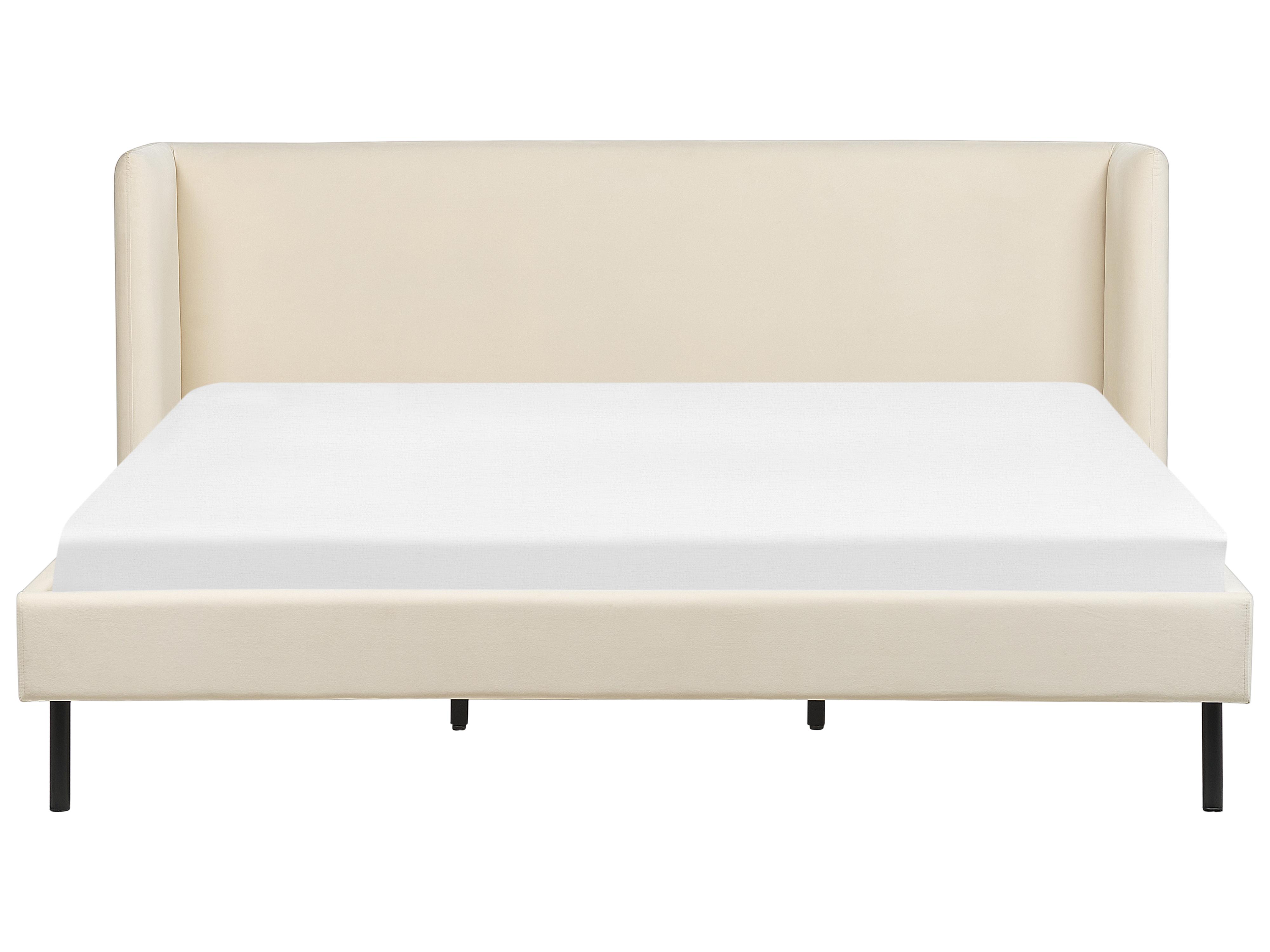 Bett mit Lattenrost Samtstoff ARETTE 180 x 200 cm Hellbeige_875249