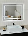 Miroir mural LED Bluetooth 80 x 60 cm argenté PRENOIS_932281