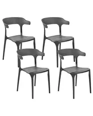 Set di 4 sedie da giardino GUBBIO Nero_844329