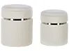 Set of 2 Storage Pouffes CAMDENTON Velvet Off-White