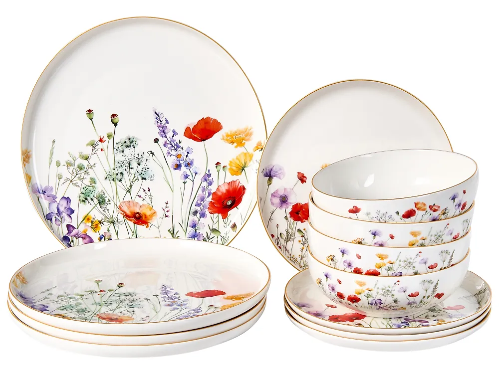 12-Piece Dinnerware Set EPAZOTE Porcelain White