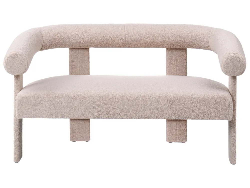 Divano 2 posti ILBRO Bouclé Beige chiaro_1059045