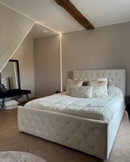 Ottoman Bed AMIENS Velvet Light Beige 180 x 200 cm (EU Super King)_961634